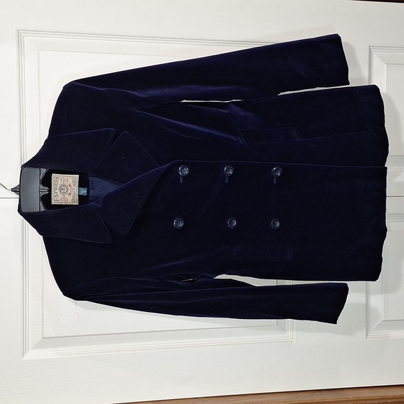 Express Women's Velvet Blazer Express Jeans Blue Velvet